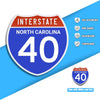 Interstate 40 Road Sign Replica – Personalized Travel Sign | Home & Office Wall Decor (8.54” x 8.53”)