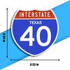 Interstate 40 Road Sign Replica – Personalized Travel Sign | Home & Office Wall Decor (8.54” x 8.53”)