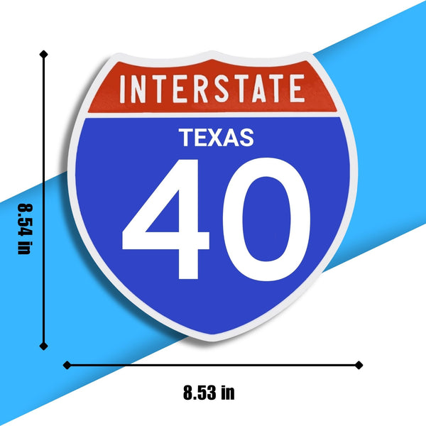 Interstate 40 Road Sign Replica – Personalized Travel Sign | Home & Office Wall Decor (8.54” x 8.53”)