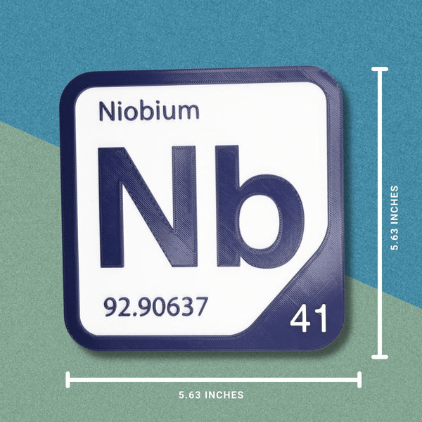 NIOBIUM Periodic Table Tile – Educational Wall Art for Science Lovers, 5.6 x 5.6 Inches