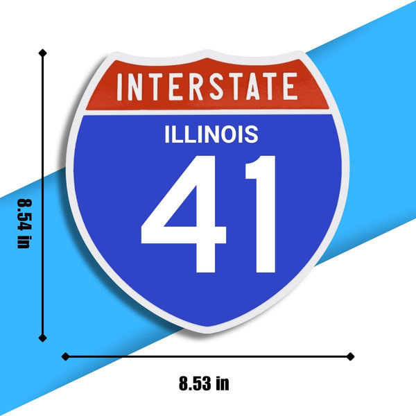 Interstate 41 Road Sign Replica – Personalized Travel Sign | Home & Office Wall Decor (8.54” x 8.53”)