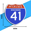 Interstate 41 Road Sign Replica – Personalized Travel Sign | Home & Office Wall Decor (8.54” x 8.53”)