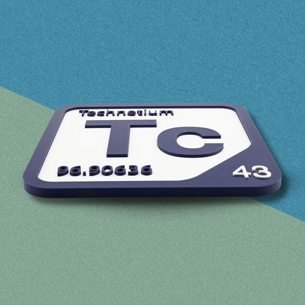 TECHNETIUM Periodic Table Tile – Educational Wall Art for Science Lovers, 5.6 x 5.6 Inches