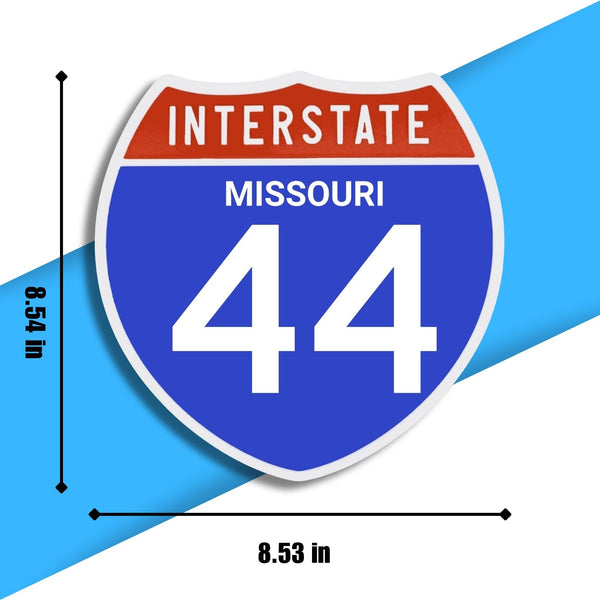Interstate 44 Road Sign Replica – Personalized Travel Sign | Home & Office Wall Decor (8.54” x 8.53”)