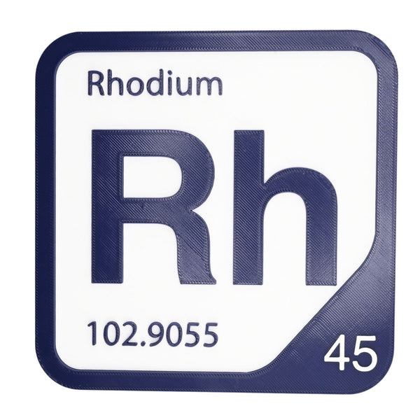 RHODIUM Periodic Table Tile – Educational Wall Art for Science Lovers, 5.6 x 5.6 Inches