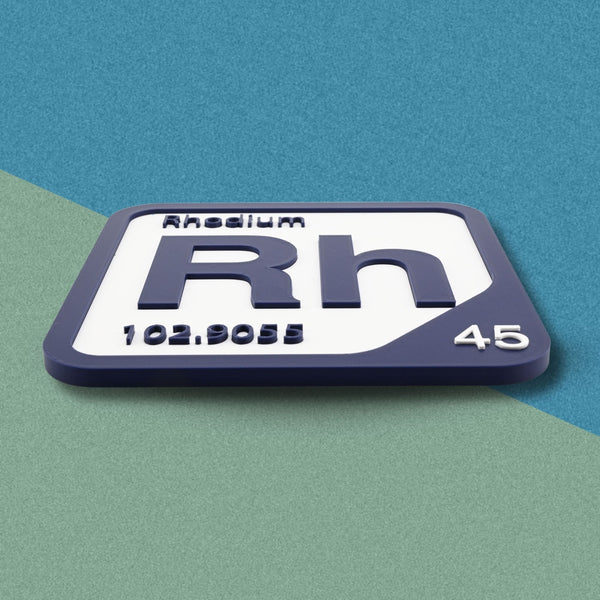 RHODIUM Periodic Table Tile – Educational Wall Art for Science Lovers, 5.6 x 5.6 Inches