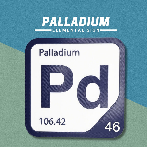 PALLADIUM Periodic Table Tile – Educational Wall Art for Science Lovers, 5.6 x 5.6 Inches