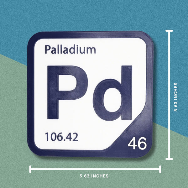 PALLADIUM Periodic Table Tile – Educational Wall Art for Science Lovers, 5.6 x 5.6 Inches