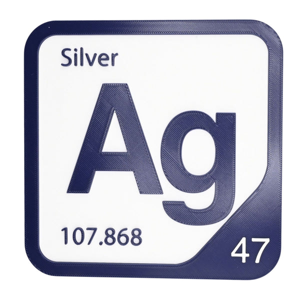 SILVER Periodic Table Tile – Educational Wall Art for Science Lovers, 5.6 x 5.6 Inches