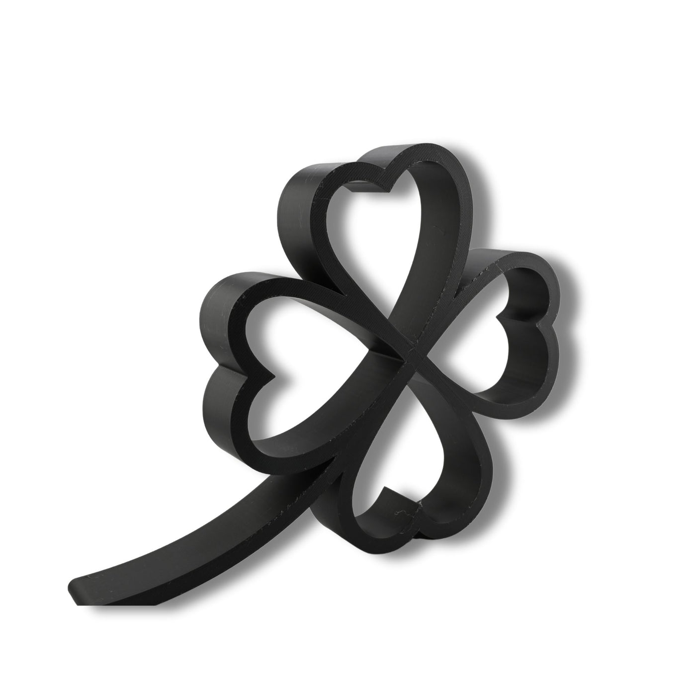 Resting Shamrock Elegant Outlines sculpture — three quarter view