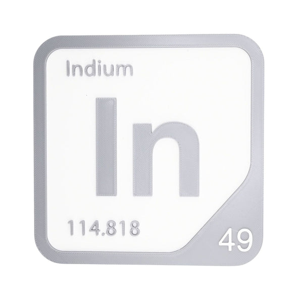 INDIUM Periodic Table Tile – Educational Wall Art for Science Lovers, 5.6 x 5.6 Inches