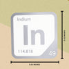 INDIUM Periodic Table Tile – Educational Wall Art for Science Lovers, 5.6 x 5.6 Inches