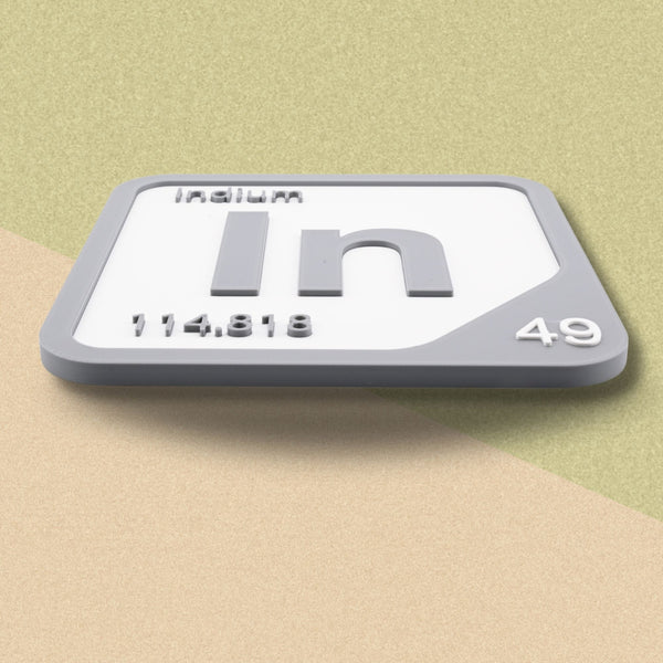 INDIUM Periodic Table Tile – Educational Wall Art for Science Lovers, 5.6 x 5.6 Inches