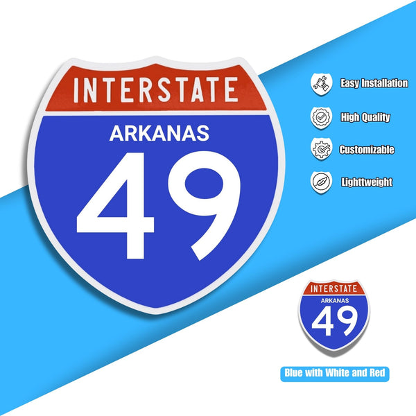 Interstate 49 Road Sign Replica – Personalized Travel Sign | Home & Office Wall Decor (8.54” x 8.53”)