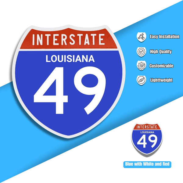 Interstate 49 Road Sign Replica – Personalized Travel Sign | Home & Office Wall Decor (8.54” x 8.53”)