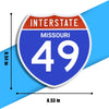 Interstate 49 Road Sign Replica – Personalized Travel Sign | Home & Office Wall Decor (8.54” x 8.53”)