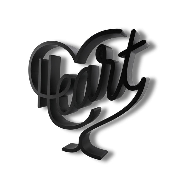 Heart Script, Minimalist Line Art, "Love" Sculpture, Elegant Inspirational Home Decor, Modern Hobbies, Desk Line Art