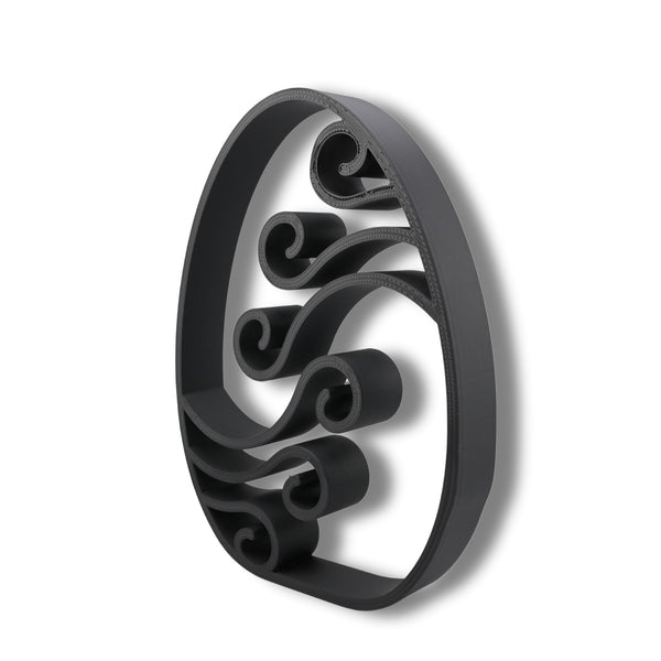 Abstract Waves Easter Decor, Minimalist Line Art, Egg Silhouette Statue, Elegant Seasonal Home Decor, Modern Hobbies, Desk Line Art