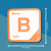 BORON Periodic Table Tile – Educational Wall Art for Science Lovers, 5.6 x 5.6 Inches
