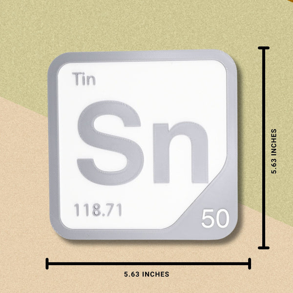 TIN Periodic Table Tile – Educational Wall Art for Science Lovers, 5.6 x 5.6 Inches