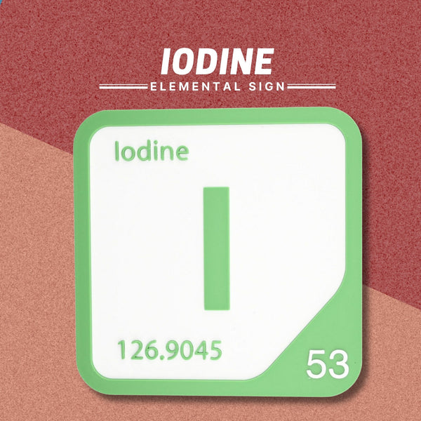 IODINE Periodic Table Tile – Educational Wall Art for Science Lovers, 5.6 x 5.6 Inches
