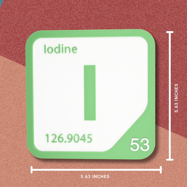 IODINE Periodic Table Tile – Educational Wall Art for Science Lovers, 5.6 x 5.6 Inches
