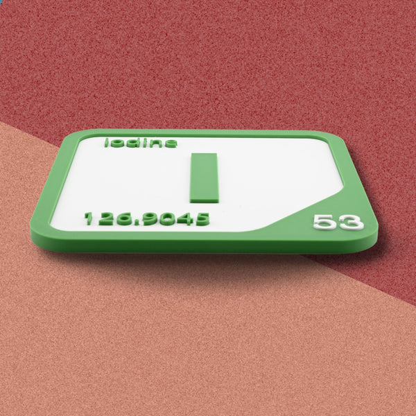 IODINE Periodic Table Tile – Educational Wall Art for Science Lovers, 5.6 x 5.6 Inches