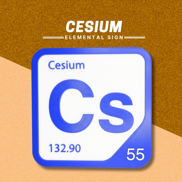 CESIUM Periodic Table Tile – Educational Wall Art for Science Lovers, 5.6 x 5.6 Inches