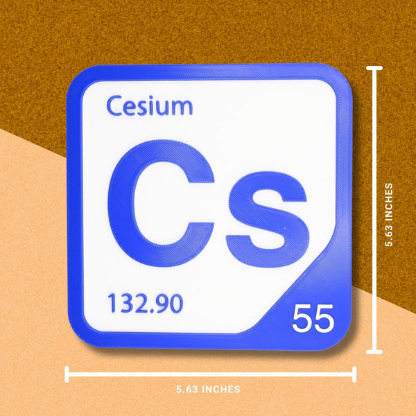 CESIUM Periodic Table Tile – Educational Wall Art for Science Lovers, 5.6 x 5.6 Inches