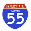 Interstate 55 Road Sign Replica – Personalized Travel Sign | Home & Office Wall Decor (8.54” x 8.53”)