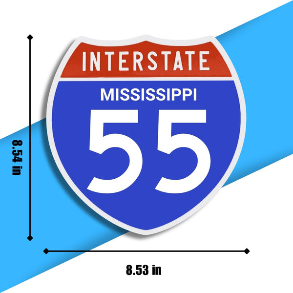Interstate 55 Road Sign Replica – Personalized Travel Sign | Home & Office Wall Decor (8.54” x 8.53”)