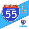 Interstate 55 Road Sign Replica – Personalized Travel Sign | Home & Office Wall Decor (8.54” x 8.53”)
