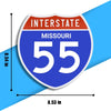 Interstate 55 Road Sign Replica – Personalized Travel Sign | Home & Office Wall Decor (8.54” x 8.53”)
