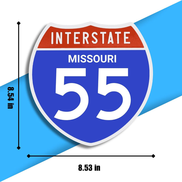 Interstate 55 Road Sign Replica – Personalized Travel Sign | Home & Office Wall Decor (8.54” x 8.53”)