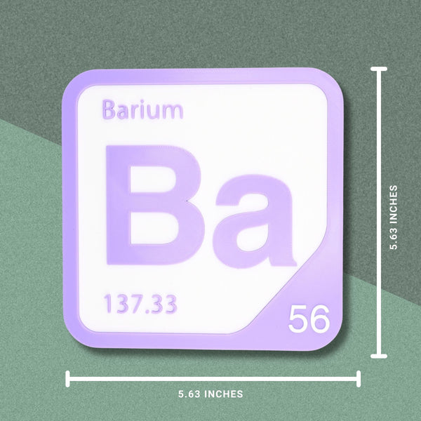 BARIUM Periodic Table Tile – Educational Wall Art for Science Lovers, 5.6 x 5.6 Inches