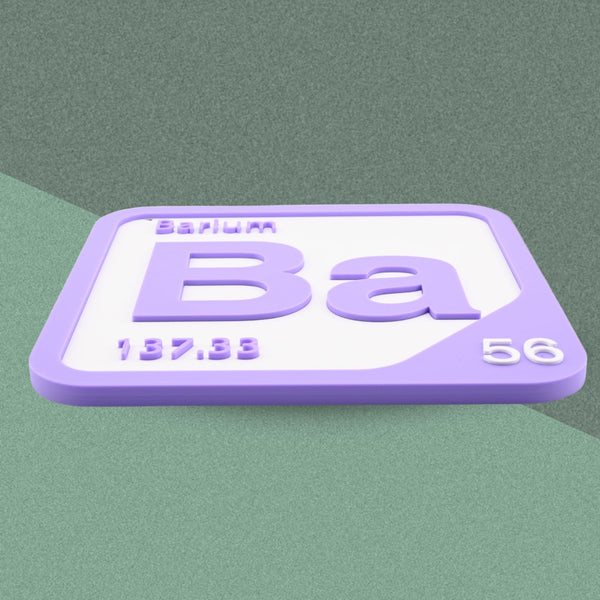 BARIUM Periodic Table Tile – Educational Wall Art for Science Lovers, 5.6 x 5.6 Inches