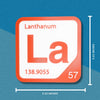 LANTHANUM Periodic Table Tile – Educational Wall Art for Science Lovers, 5.6 x 5.6 Inches