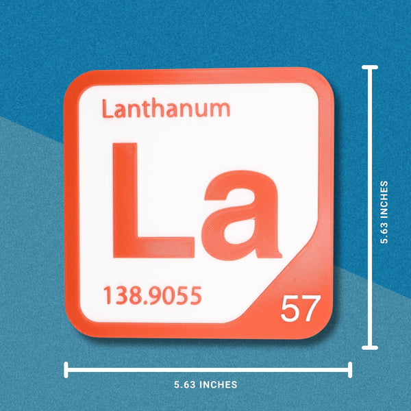 LANTHANUM Periodic Table Tile – Educational Wall Art for Science Lovers, 5.6 x 5.6 Inches