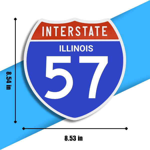 Interstate 57 Road Sign Replica – Personalized Travel Sign | Home & Office Wall Decor (8.54” x 8.53”)