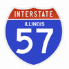 Interstate 57 Road Sign Replica – Personalized Travel Sign | Home & Office Wall Decor (8.54” x 8.53”)