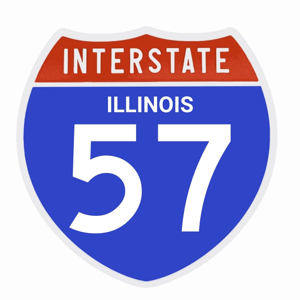 Interstate 57 Road Sign Replica – Personalized Travel Sign | Home & Office Wall Decor (8.54” x 8.53”)