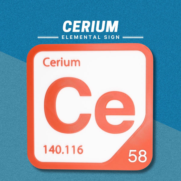 CERIUM Periodic Table Tile – Educational Wall Art for Science Lovers, 5.6 x 5.6 Inches