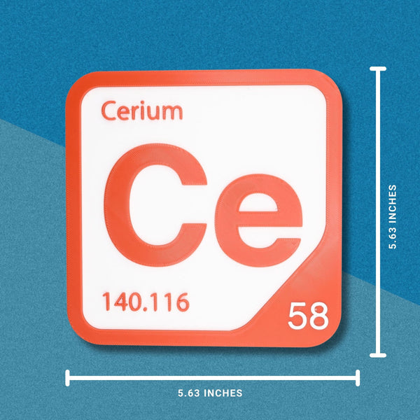 CERIUM Periodic Table Tile – Educational Wall Art for Science Lovers, 5.6 x 5.6 Inches