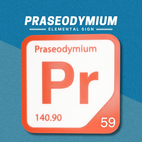 PRASEODYMIUM Periodic Table Tile – Educational Wall Art for Science Lovers, 5.6 x 5.6 Inches