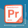 PRASEODYMIUM Periodic Table Tile – Educational Wall Art for Science Lovers, 5.6 x 5.6 Inches