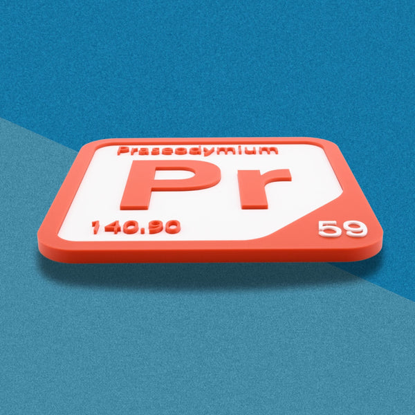 PRASEODYMIUM Periodic Table Tile – Educational Wall Art for Science Lovers, 5.6 x 5.6 Inches