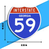 Interstate 59 Road Sign Replica – Personalized Travel Sign | Home & Office Wall Decor (8.54” x 8.53”)