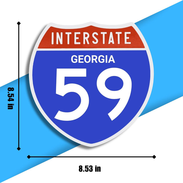 Interstate 59 Road Sign Replica – Personalized Travel Sign | Home & Office Wall Decor (8.54” x 8.53”)