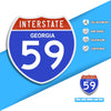 Interstate 59 Road Sign Replica – Personalized Travel Sign | Home & Office Wall Decor (8.54” x 8.53”)