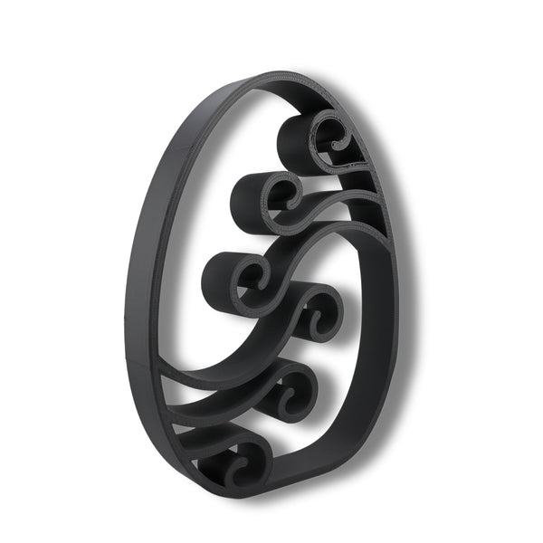 Abstract Waves Easter Decor, Minimalist Line Art, Egg Silhouette Statue, Elegant Seasonal Home Decor, Modern Hobbies, Desk Line Art